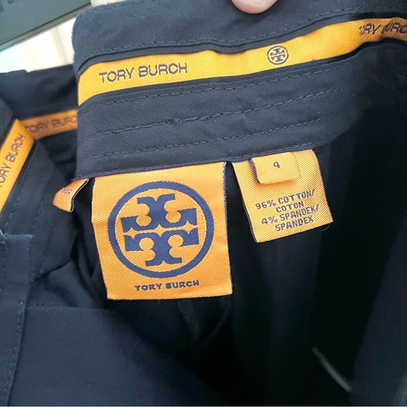 Tory Burch Navy Twill Trousers slacks pants - Picture 2 of 4